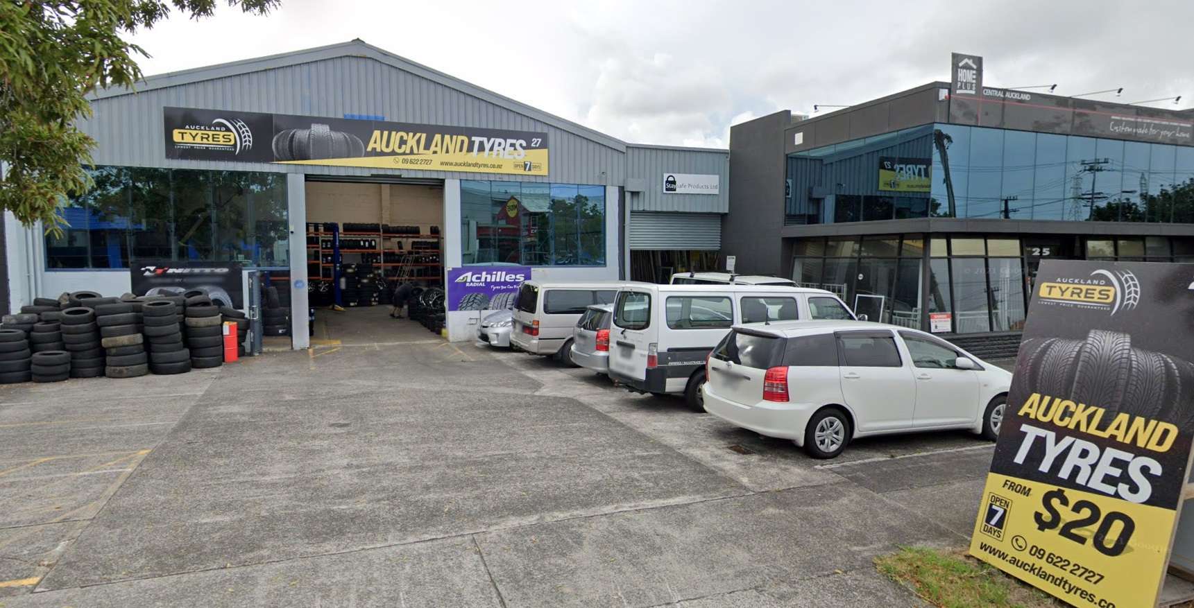 Inside the Auckland Tyres workshop in Onehunga